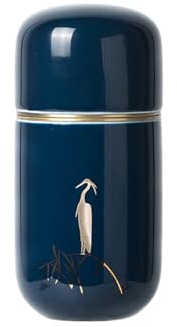 RainbowJise Blue Small Travel Airtight Ceramic Tea Caddy Canister Tea Storage Container Tins Jar for Tea, Coffee