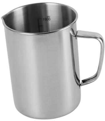 Parliky Jarra Medidora de Acero Inoxidable con Graduación Vaso de para Química y Cocina Resistente y Duradero para Mediciones Precisas