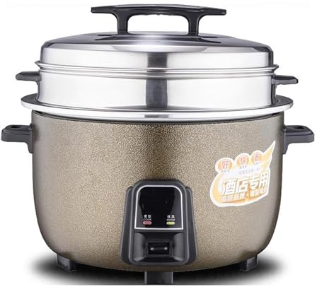 Olla arrocera con vaporera (8-45 L) Comercial Grande Antiadherente para hoteles, restaurantes, comedores y escuelas, 220-240 V (18 L)