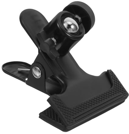 UKCOCO Abrazadera Metálica para Trípode De Cámara con Mini Cabeza Esférica Giratoria 360°, Soporte Multiusos para Fotografía y Grabación, Alta Resistencia, Compatible con Tornillo 1/4 Color Plata