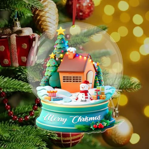 Adorno Navidad Personalizado, Globo Nieve con Nombre 1 Nombre