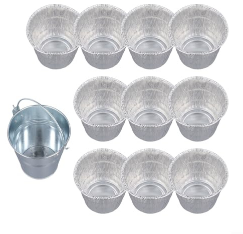 Secchio per grasso con fodere in alluminio per barbecue a pellet griglie compatibile con Traeger e fodere usa e getta per la pulizia della cucina all'aperto