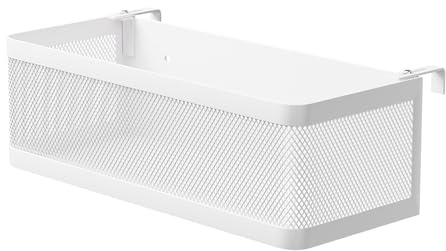 Generisch Weißes Metall Bett Organizer 35x13x10cm, Nachttisch zum Einhängen Aufbewahrungskorb, Platzsparend für Wohnheim, Etagenbett & Schlafzimmer - Multifunktional für Bettseite