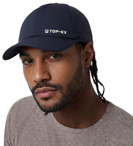TOP-EX UPF 50+ Cooling Baseball Sun Cap for Men Golf Running | UVCoolix™ Nylon Shell, 2.75-inch 7cm Brim, Only 80g, Cool-Touch Sweatband, Laser-Cut Vents, Mesh Ventilation, Quick Dry