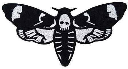 Finally Home Schwarze Motte mit Totenkopf Motorrad Patch zum Aufbügeln | Bike Patches, Bügelflicken, Flicken, Aufnäher