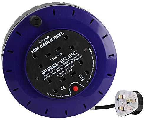 Pro Elec PEL00428 4 Socket Cassette Reel, 10A, 10 m