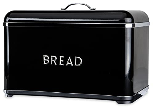 konsimo. MARTI Brotkasten Brotbox Brötchenkorb Brotbehälter Stahl Schwarz 34 x 15 x 21 cm