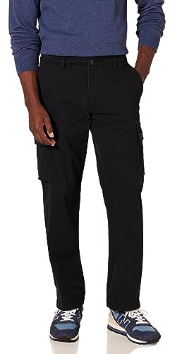 Amazon Essentials Men's Big & Tall Cargo Pant Pants, Black, 44W x 30L