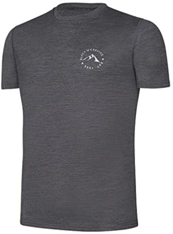 Black Crevice Merino T-shirt för män I högkvalitativ merinotröja I herr-t-shirt av 70% merinoull & 30% PES I temperaturreglerande t-shirt män I Mulesingfri skjorta för män, antracit, L