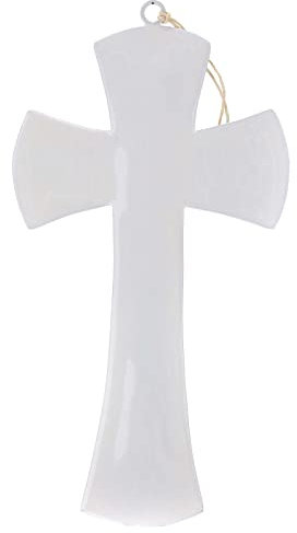 Holyart Croce muraria Ferro Smalto Bianco 20 cm