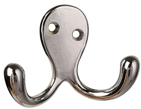 HASWARE 6 Gancho para bata de doble punta, con 12 uds. Tornillos, ganchos montados en la pared, colgadores de alta resistencia para sombrero (blanco)