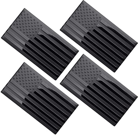HNLUY 4 Pack 3D American Flag Sticker, USA Car Military Patriotic Emblem, Matte Black Bumper Stickers Decal for Car Truck SUV