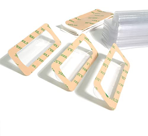 UPTTHOW Klare Plastikkuppel Lippenbalsam Geldhalter Handwerk wasserdichte Rechteck Chapstick Geld Cash Pounches Geschenk Mit Kleber Zurück Karte Making-50Packs