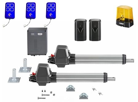 SOMMER Twist M Drehtorantrieb Set für 2-flügelige Tore – Bis 2,5m Breite oder 300kg – Inkl. 3 Handsender Tor Control TC4, Lichtschranke 7020V000, & Warnlicht 24V 5069V001