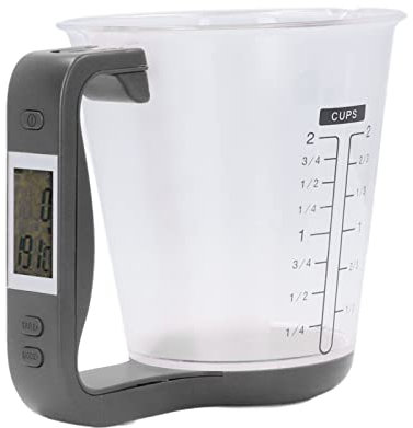 Bilance misurino, bilancia da cucina digitale, misurino domestico in ABS da cucina portatile 1 kg bilancia elettronica misurino con display LCD per caffè latte condimenti(Nero)