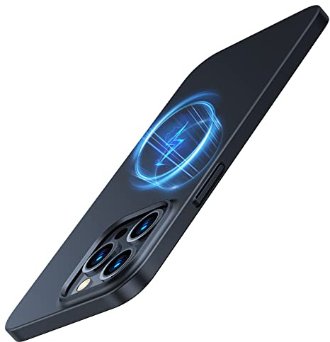 TORRAS Dr. Ultra Dünn 2024 Neu für iPhone 15 Pro Hülle für MagSafe [Nr. 1 Magnetkraft] Extrem Stoßfest Kratzfest iPhone 15 Pro Case(Samtiger Griff & Elegantes Aussehen)Slim Handyhülle Schwarz