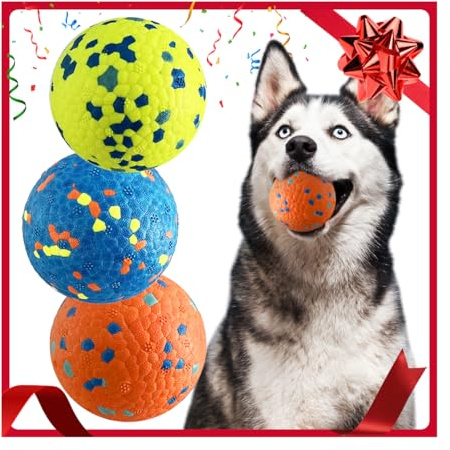 Mankoda Dog Balls, 3 Indestructible Tennis Balls for Aggressive Chewers