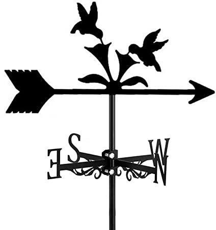 ROLTIN Girouette pour Animaux et Plantes, Fleur, Oiseau, Silhouette en Fer, indicateur de Direction pour Montage sur Toit ornemental avec revêtement antirouille, Outil de Mesure pour Ferme extérieure