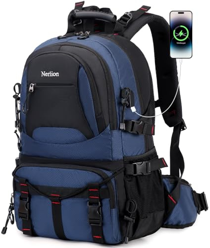 Nerlion 40L Wanderrucksack Reiserucksack für Männer Frauen Camping Wasserdicht Outdoor Wandern Tagesrucksack Leichter Rucksack