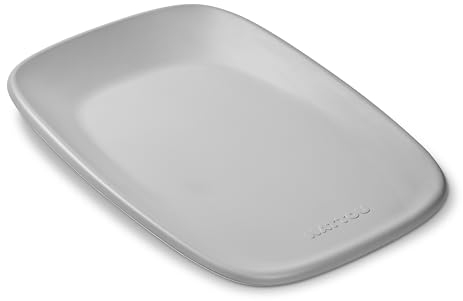 Nattou Wickelauflage 50x70 cm - Wickelauflage Abwaschbar und wasserdicht auf PU-Schaum - Leicht und weich Baby Wickelunterlage - Wickelmatte mit erhöhten Rändern - Grau
