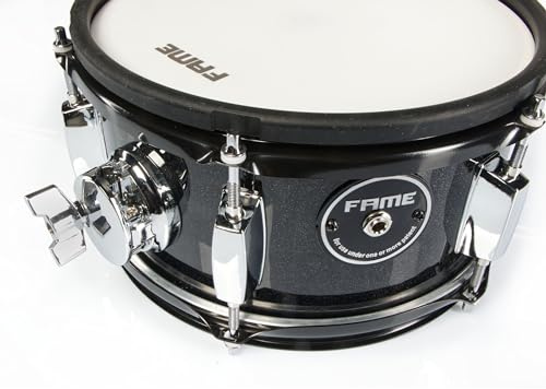 Fame DD-10TT Tom Pad 10x5, E-Drum Pad, Akustik-Look, Schwarz Sparkle, Mesh-Head, Sensibler Trigger, Stereo, 6,3 mm Anschluss, kompatibel mit DD-1000-MS, DD-One XT, Hybrid Pro
