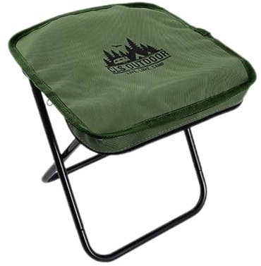 predolo Camping Hocker Sitz Tragbarer Stuhl Mini Klapphocker Reißverschluss Handtasche Fußstütze Kleiner Klappstuhl für Strandreisen Rucksackreisen, Grün