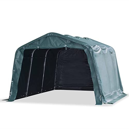Willood Weidezelt Weideunterstand Offenstall Weidehütte Pferde Schafe Kühe Unterstand Stall Shelter PVC 550 g/m² 3,3×3,2 m Dunkelgrün