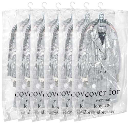 Sacchetti sottovuoto 6 pezzi, 135 * 70cm Sacchetti Sottovuoto da Appendere con Ganci Appendiabiti, Organizer per Armadio Riutilizzabile, Adatto per piumini, cappotti, giacche