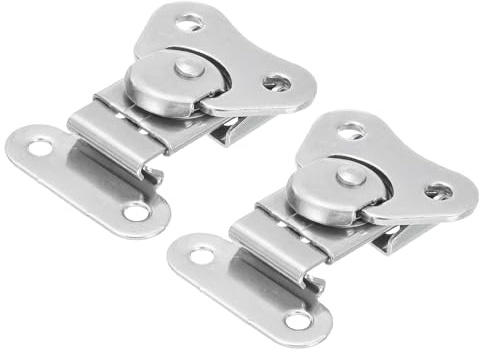 sourcing map 2 Pcs Butterfly Twist Latch, 2.1 Inch Stainless Steel Butterfly Buckle Latch Keeper Toggle Clamp Twist Latch for Case Box Flight Cases Equipment Boxes, Silver