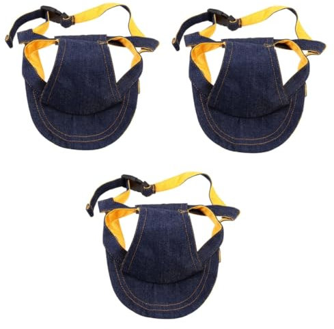 BESPORTBLE 3St Haustier-Baseballmütze Hund Outdoor-Sporthut Sommermütze für Welpen Hund Sonnenblende e Hut efressnäpfe eliege Sommermütze Sportkappen für Haustiere Denim Navy