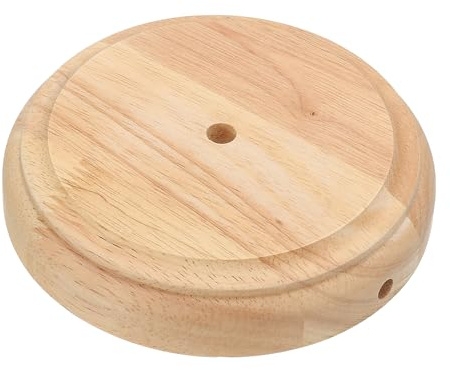PATIKIL 6 x 1.3 Wooden Lamp Base, Round Solid Wooden Base Wood Desk Lamp Display Stand Replacement for Bedroom Bedside Table Lamps DIY