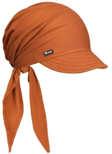Lipodo bandana keps kvinnor - tillverkad i Italien, Terrakotta, 6 3/4-7 1/2