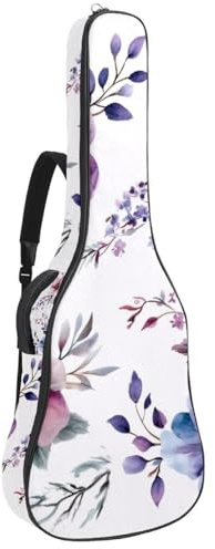 Gitarrentasche in voller Größe, wasserdichte Gitarren-Abdeckung, Tragetasche für akustische klassische E-Gitarren, nahtloser Wildblumen-Hintergrund, Mehrfarbig 04, 42.9x16.9x4.7 in, Lässiger