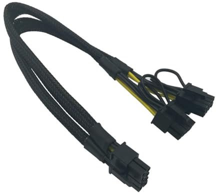 Hattba Cable de 8 pines macho a 2 x 8 pines (6 + 2) macho, dos PCIExpress de 8 pines para CPU o GPU, cable divisor de alimentación para tarjeta gráfica, 40 cm