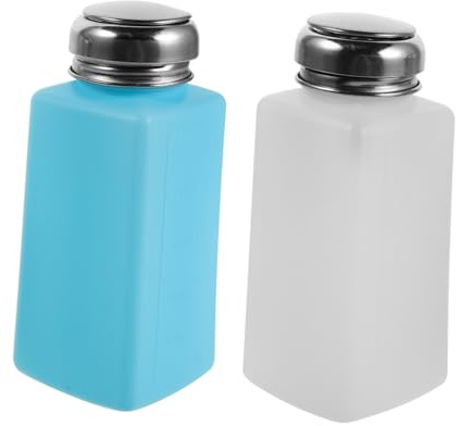 Gatuida 2pcs Push-type Alcohol Bottle Portable Dispensing Bottles Empty Refillable Pump for Solvent Alcohol Use As Press down Liquid Dispenser in Lab