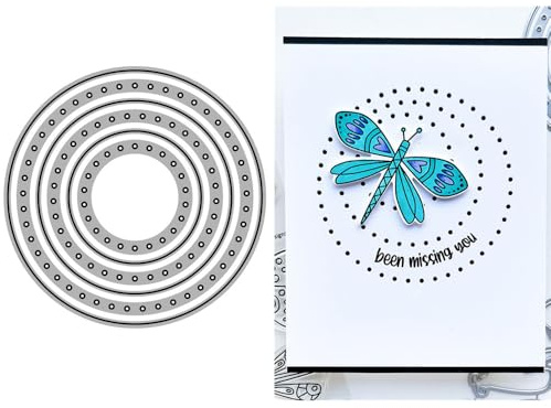 Circular Background Hollow Circular Dots Metal Die Cuts for Card Making | Cutting Dies Kit for Paper Scrapbooking Supplie DIY Stencils for Album Photo Frame Party Wedding Festivals Emboss Decoration