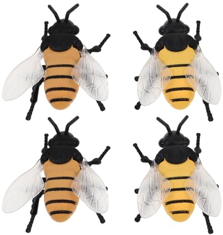 UPKOCH 4 Piezas de Abejas con Cuerda Figuritas Realistas de Insectos Simulados Que Caminan y Saltan Creativos Bromas Fiestas y Educación
