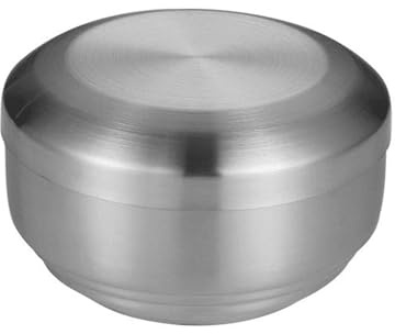 HDOYTXXM Tazón de arroz de acero inoxidable de doble pared con tapa para mantener la comida caliente y evitar derrames, recipiente aislado para alimentos de sopa de aislamiento térmico sopa de metal