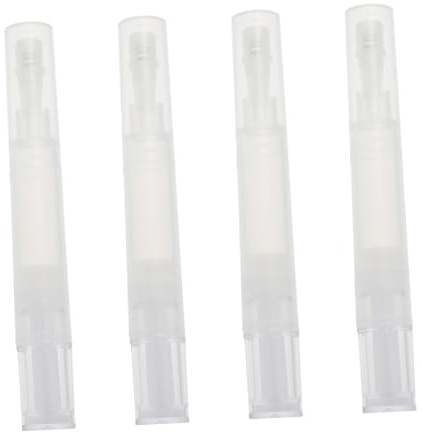 VALICLUD 4 Stück Nagelöl Nachfüllstift mit Drehmechanismus und Weichem Silikon applikator Leerer Nagelhautpflege Stift für Nagelöl Wimpernwachstum und Nagelpflege Flüssigkeiten Tragbarer