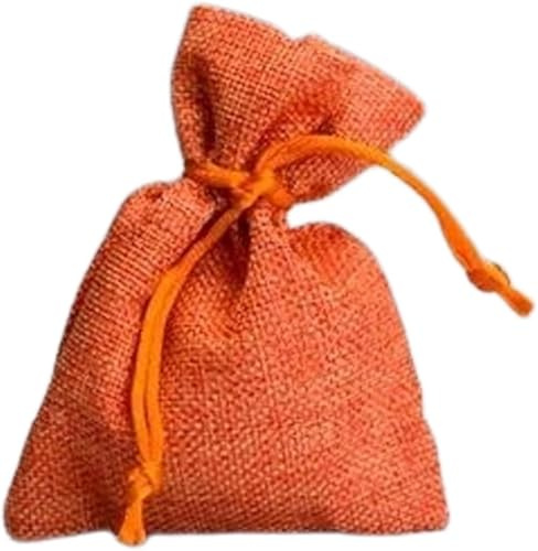 Jutepåse 10 x 13 cm konfettihållare bröllop examen nattvardsgång födelse elegant slitstark presentförpackning dekoration shabby chic ceremoni (orange orange, 10 st)
