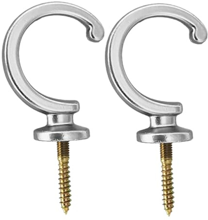 iplusmile 2 Piezas Ganchos de Cortina de Resistentes Óxido Soporte de Pared para Alzapaños Diseño Plateado Elegante Instalación sin Taladrar para Cortinas y Visillos