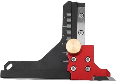 Fabater Holzbearbeitungs-Höhenmessgeräte, Tiefenmesswerkzeug, Tiefenmessgeräte aus Aluminiumlegierung, Höhenmess-Einrichtungsblock für Tischkreissäge, Bandsäge (0–50 mm)