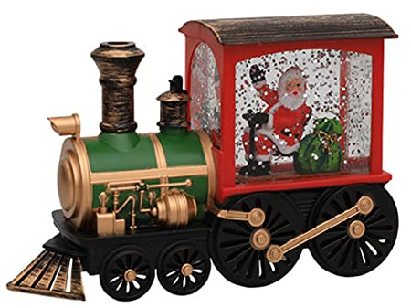 Ornement lumineux de Noël, dessin animé Père Noël / bonhomme de neige, figurine de train Artware avec lampe pour bureau, table, ornements lumineux, ornements de train pour adultes, décorations pour à