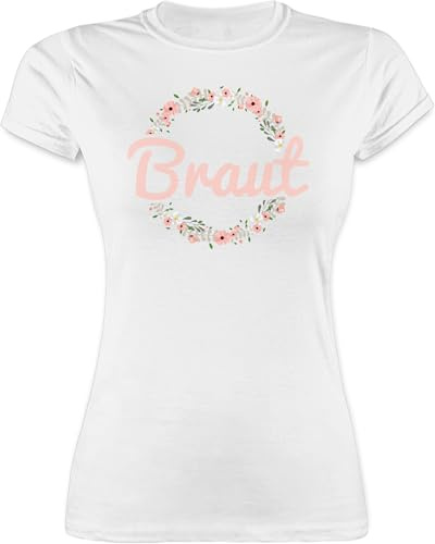 Shirtracer - Shirt Damen - JGA Junggesellenabschied Frauen - Braut Motiv Blumenkranz