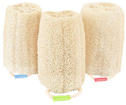 3 Pack Farm Natural Organic loofah Sponge Skin Cleansing Skin Exfoliation Bathing and Back Caring spa Body Shower Puff Scrubber Lofa Loofa Luffa Loffa Daily Skin Care