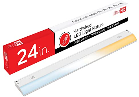 UltraPro 24 inch Hardwired Under Cabinet Lights, 3 Color Settings - 2700K/4000K/5000K - Warm White, Cool White, and Daylight, Under Cabinet Lighting, Dimmable Under Counter Lights for Kitchen, 45368