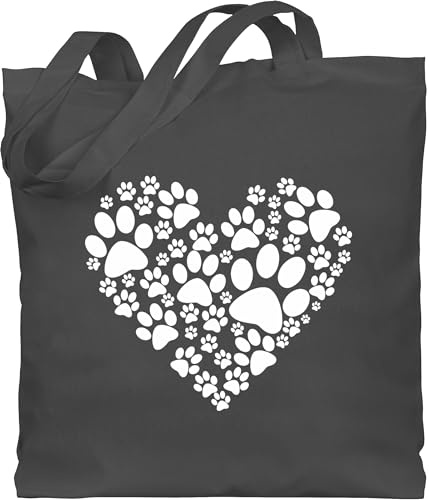 Shirtracer - Baumwolltasche - Sprüche Statement - Pfoten Herz