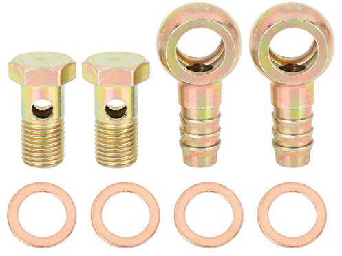 X AUTOHAUX 2 Sätze Bremshohlschraube Metall Für Bremssystem | M14x1.5 Gewinde, 14mm Innendurchmesser, 13mm Stangendurchmesser, Luft- Und Kraftstoffzufuhr, Motor, CNC Bearbeitung