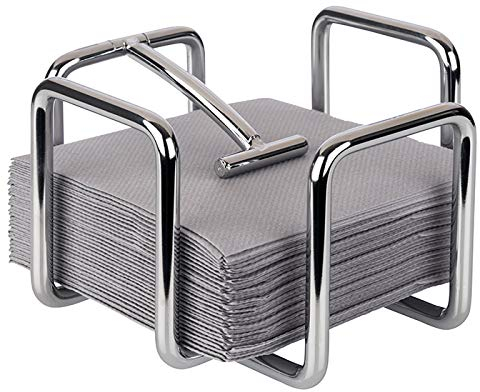 Buddy´s Bar - Porte-serviettes distributeur de serviettes pour 65 serviettes de cocktail, porte-serviettes en métal chromé, distributeur de serviettes pour cocktail, 14 x 14 cm, hauteur 10 cm