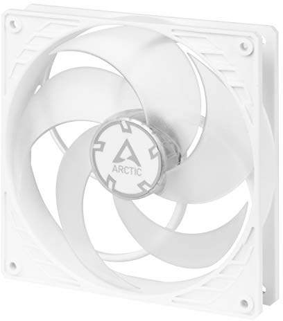 ARCTIC P14 PWM (weiß/transparent) - PC Lüfter, 140 mm PWM Gehäuselüfter | Optimiert für statischen Druck, Case Fan, PWM-Signal reguliert Lüfterdrehzahl, 200-1700 rpm (0 rpm <5 %)